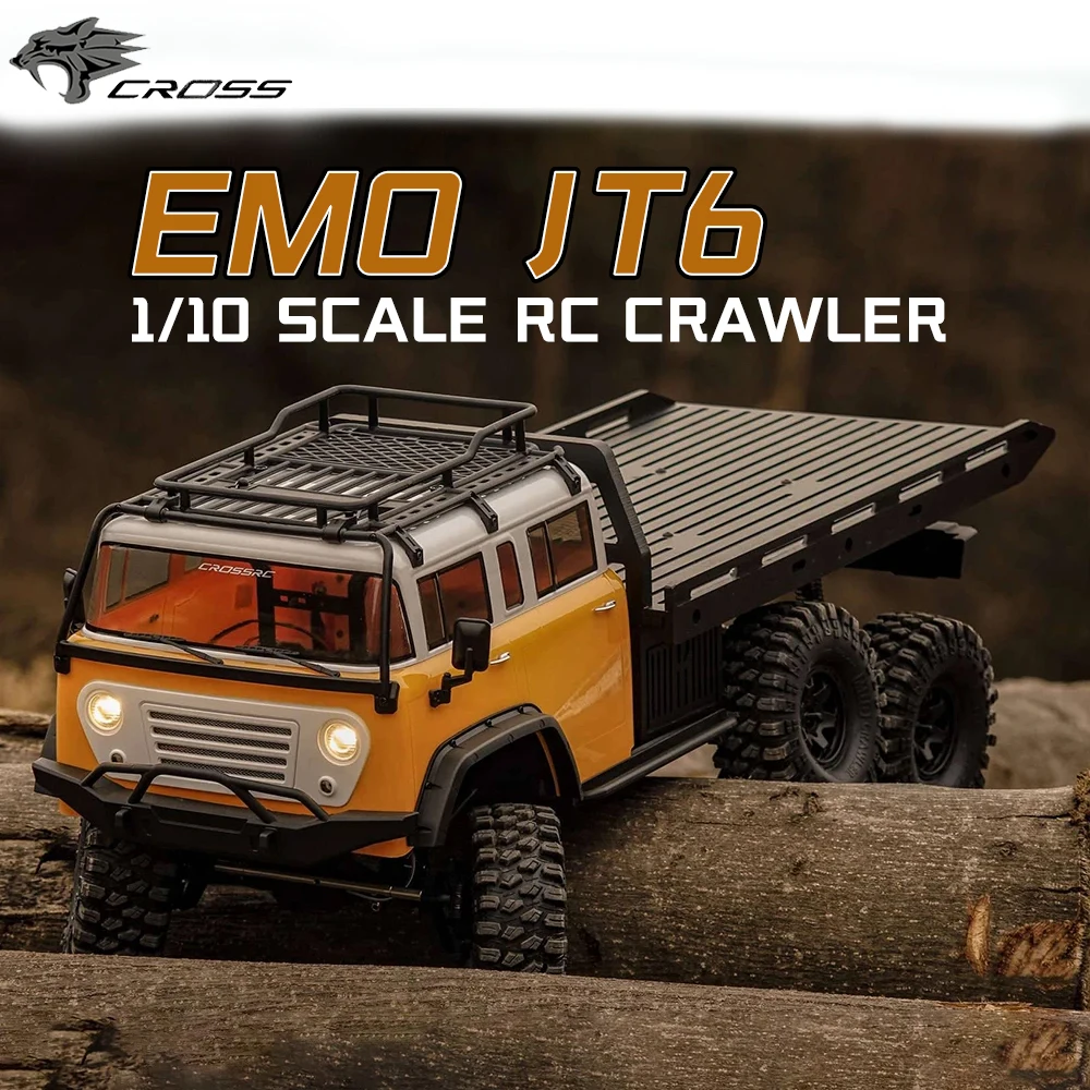 CROSSRC EMO JT6 6WD 6X6 RTR 2.4GHz 1/10 RC Electric Remote Control Model Car Crawler Flatbed Truck Trailer Adult Children's Toys