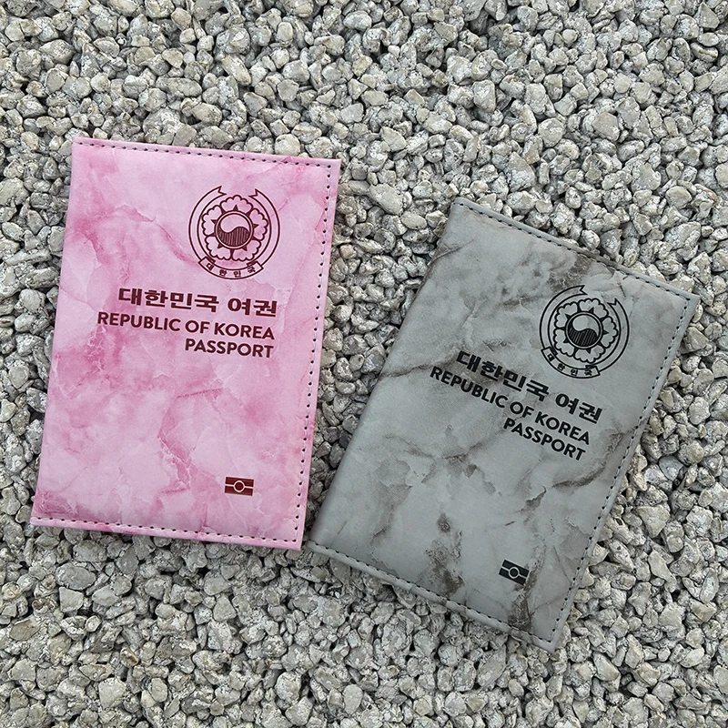

Обложка для корейского паспорта с мраморным узором из искусственной кожи, дорожный чехол для паспорта Республики Корея