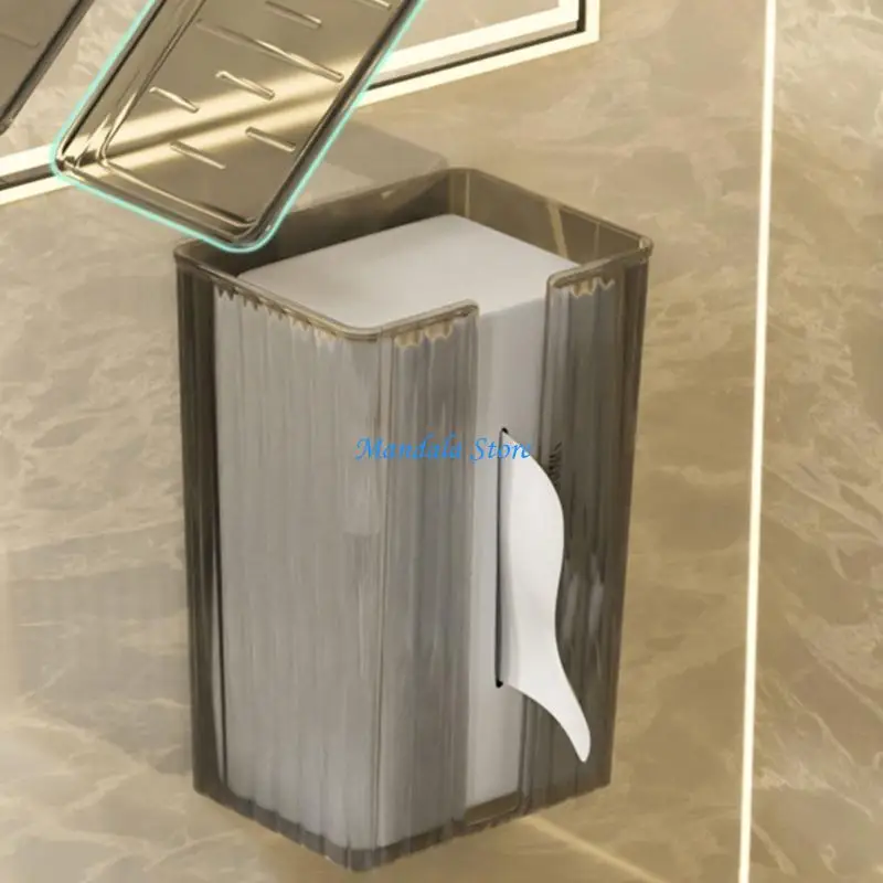 

U2JC Wall Mounted Tissue Bathroom Paper Towel Container Elegant Tissues Storage Box Refillable Napkin Dispenser