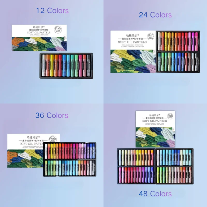 12-48 Colors Oil Pastels Set for Beginners, Artist Grade Soft Crayons for Blending & Layering, Student Art Supplies