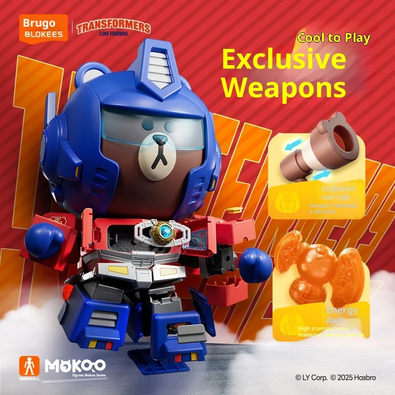สินค้าใหม่ในสต็อก 2025 บล็อกกี้ส์ ทรานส์ฟอร์เมอร์ส & หมีบราวน์ ออพติมัส ไพรม์ ฟิกเกอร์ โมคู ซีรีส์ แอคชั่นฟิกเกอร์ ของสะสม ของเล่น ของขวัญวันเกิด