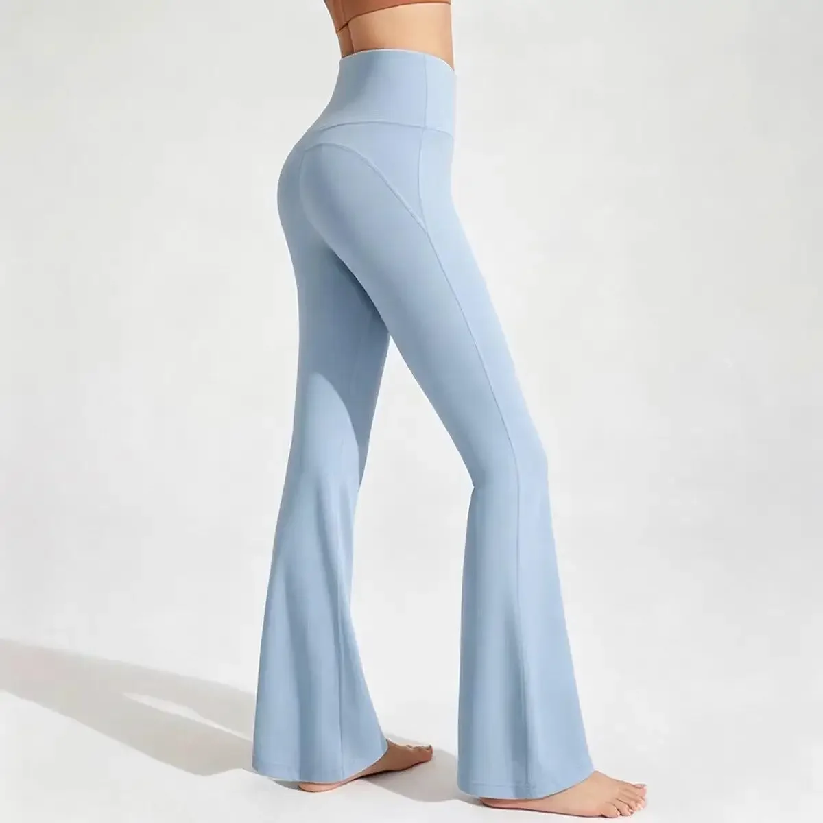 High-Waisted Nude Yoga Micro-Flare Pants for Women Hip-Lifting Flared Dance Sports Pilates Fitness Leggings