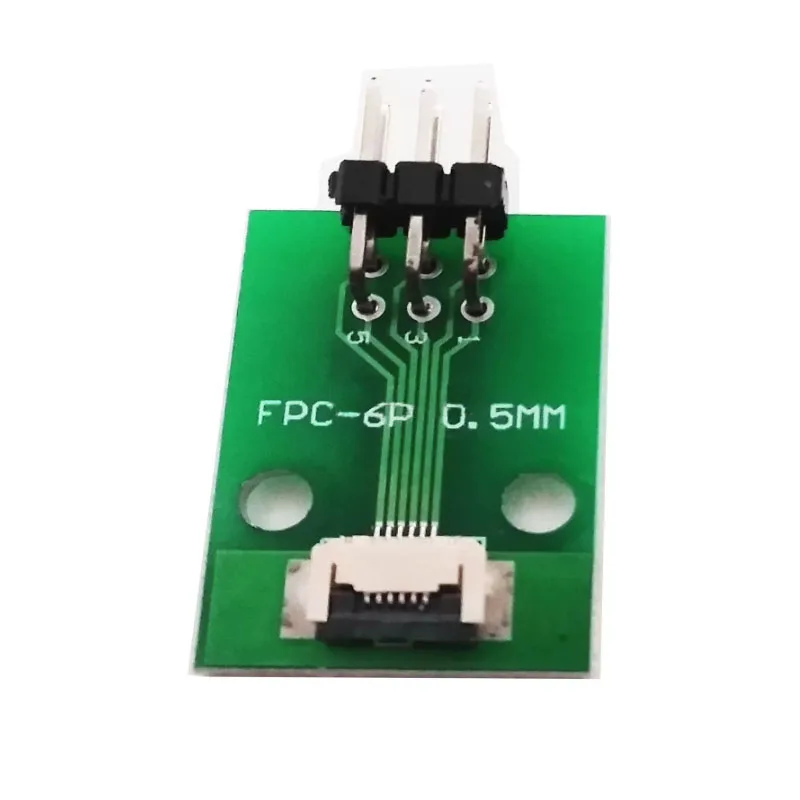 1Piece FFC FPC 6 Pin Connector Adapter Board FFC To 2.54mm Straight Plug Soldered 0.5mm Distance Double Side Electronic Card