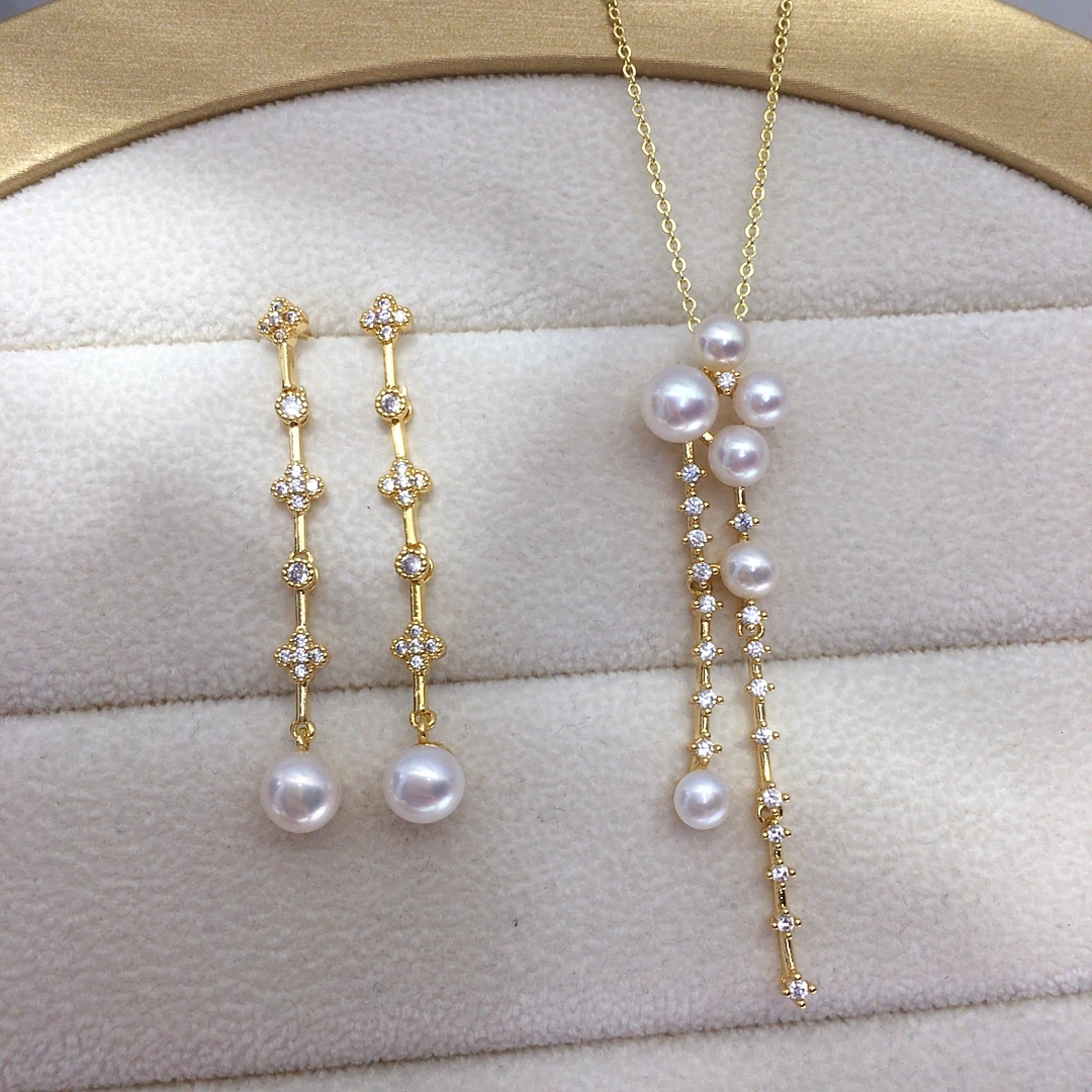 

Элегантный комплект украшений ZHBORUINI: кулон и серьги из натурального пресноводного жемчуга, геометрический асимметричный дизайн, динамичный стиль, женский подарок