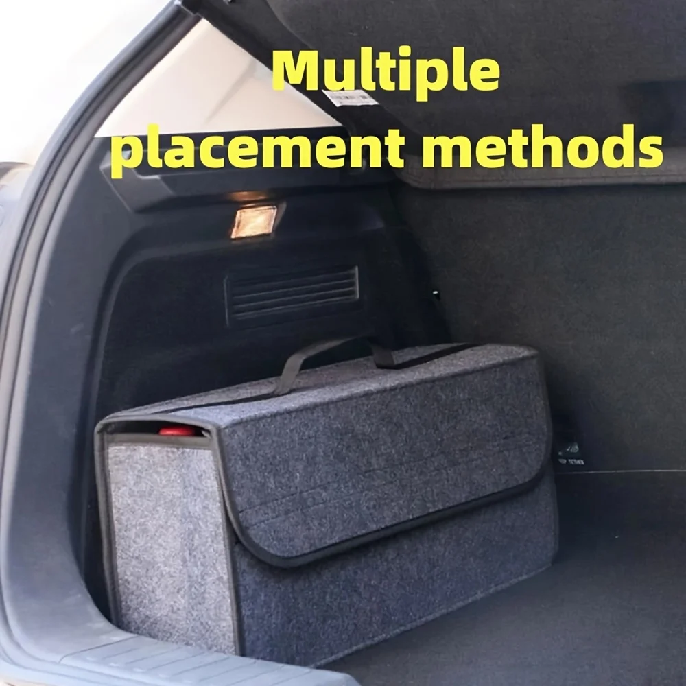 

Car Trunk Storage Box 1-Pack: Foldable bag with compartments & handle, for SUVs/sedans/trucks, durable fabric