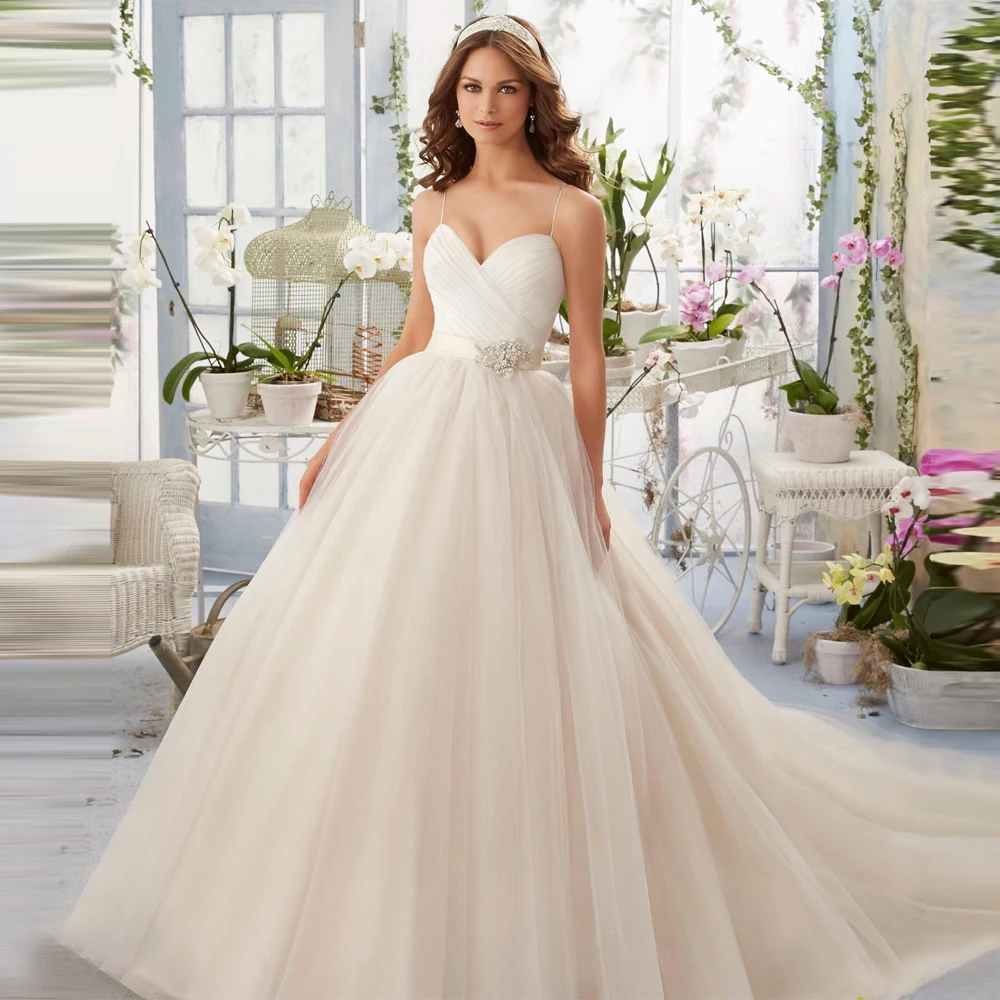 

Sweetheart Collar A-Line Women Wedding Dresses Fascinating Fluffy Tulle Bridal Gowns Banquet Vestidos De Novias 2025 Customized