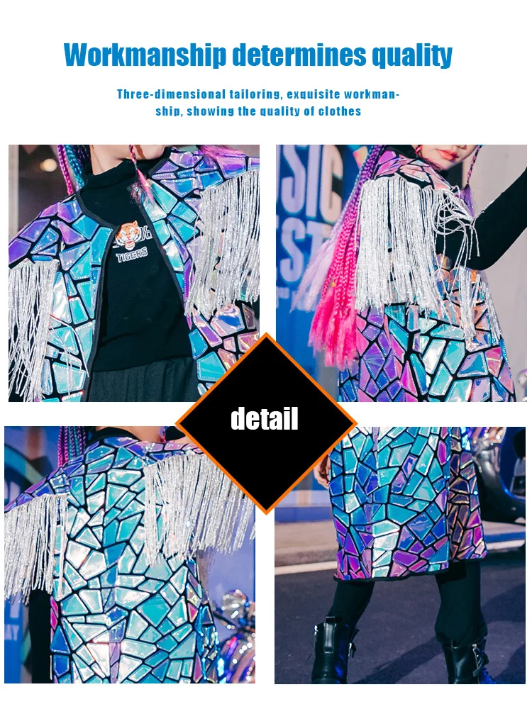 Clothing Model Fashion Kids Jazz Dance Suit Urban Dance Girl Costume Children K-pop Hip-hop Outfits Catwalk Performance