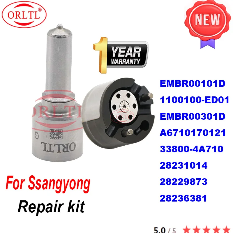 

ORLTL Nozzle+Valve Repair Kits For For Ssangyong EMBR00101D 1100100-ED01 EMBR00301D A6710170121 33800-4A710 28231014 28229873