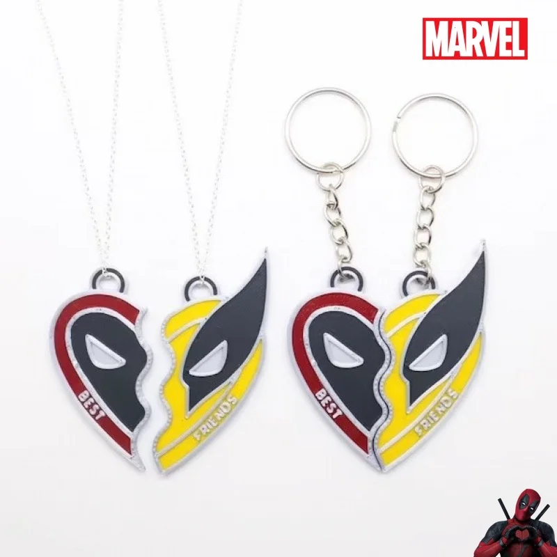 

Disney Marvel Deadpool Keychain Spider-Man Iron Man Black Panther Wolverine Best Friends Keyring Backpack Car Pendant Cute Gifts