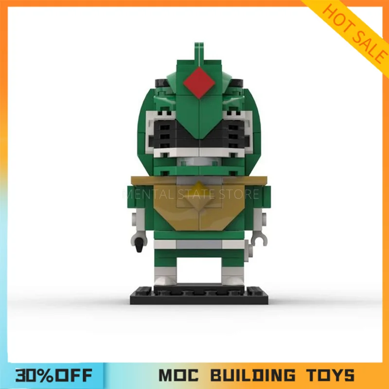 129PCS Customized MOC Green Ranger Film Characters Building Blocks Technology Bricks Creative Assembly Toys Holiday Gifts