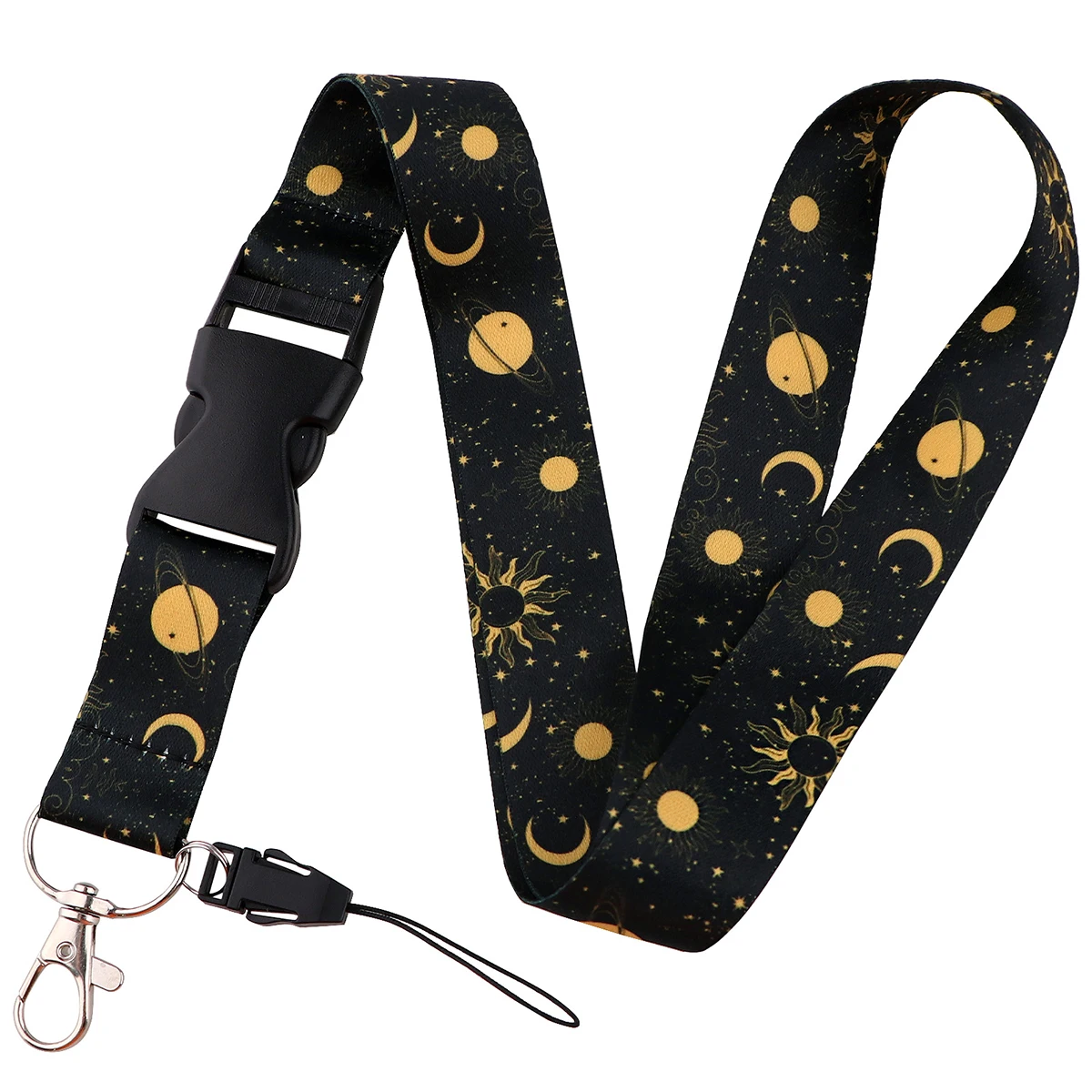 Sun and Moon Buckle Lanyard Vintage Neck Strap for Key ID Card Phone Straps Badge Holder DIY Hanging Rope Neckband Accessories image 2
