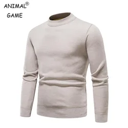 Sweatwear Men's Solid Color Sweater Autumn Warm Winte Crew Neck Pullover for Daily Wear Knitting Wool Turtleneck