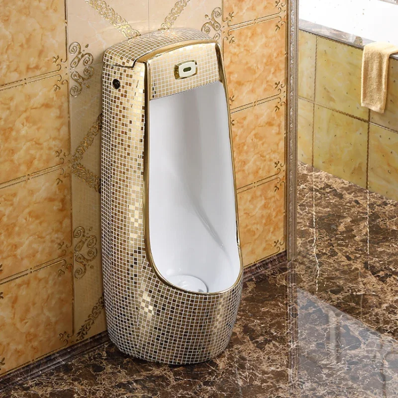 

Personalized golden urinal household induction urinal wall-mounted men's creative urinal wall-mounted diaper diaper pocket