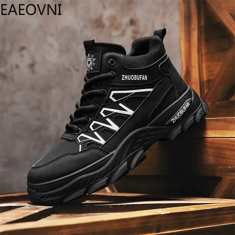 Climbing Boots Men's  Tooling Boot Men Snow Shoes High-elastic British Style Casual Fashion Man Shoe EAEOVNI New Style Hot Sale