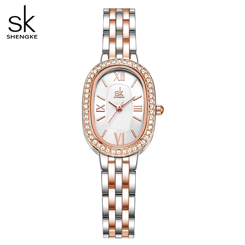 Shengke Elegant Design Ladies Watches Top Luxury Diamond Women's Quartz Wristwatches SK Brand Best Gifts Clock Reloj Mujer