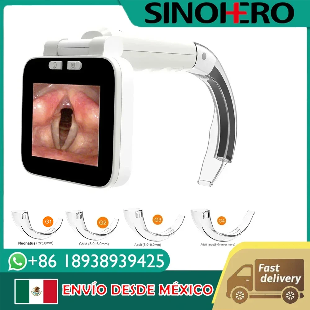 

Mexico Local Warehouse Digital Video Laryngoscope with 4 Blade Hospital Clinic 3.5‘’LCD High-Definition Camere Medical Equipment