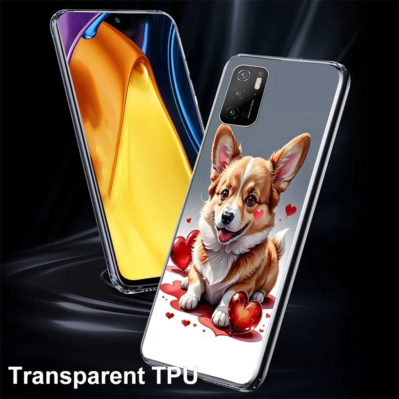 Lovely Puppy Heart Dogs Phnoe Case for Xiaomi Poco X5 Pro X4 Gt X3 Nfc M5S M4 M3 M2 F3 F2 F1 Mi Note 10 Lite A2 A3 Unique Cover