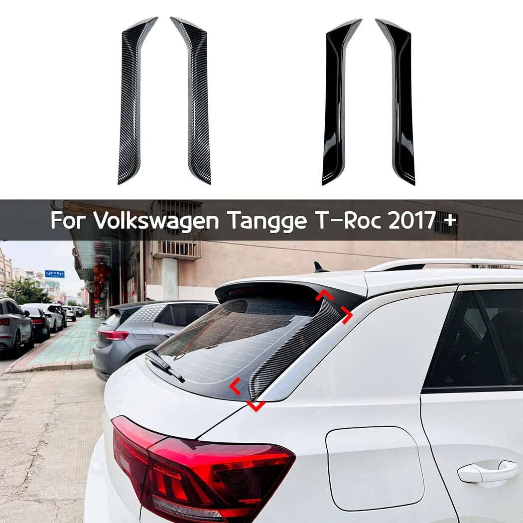 

Applicable to Volkswagen Tangge T-Roc 2017 + Car Carbon fiber Top Wing Tail Flank Spoiler Exterior Car Sticker Accessories