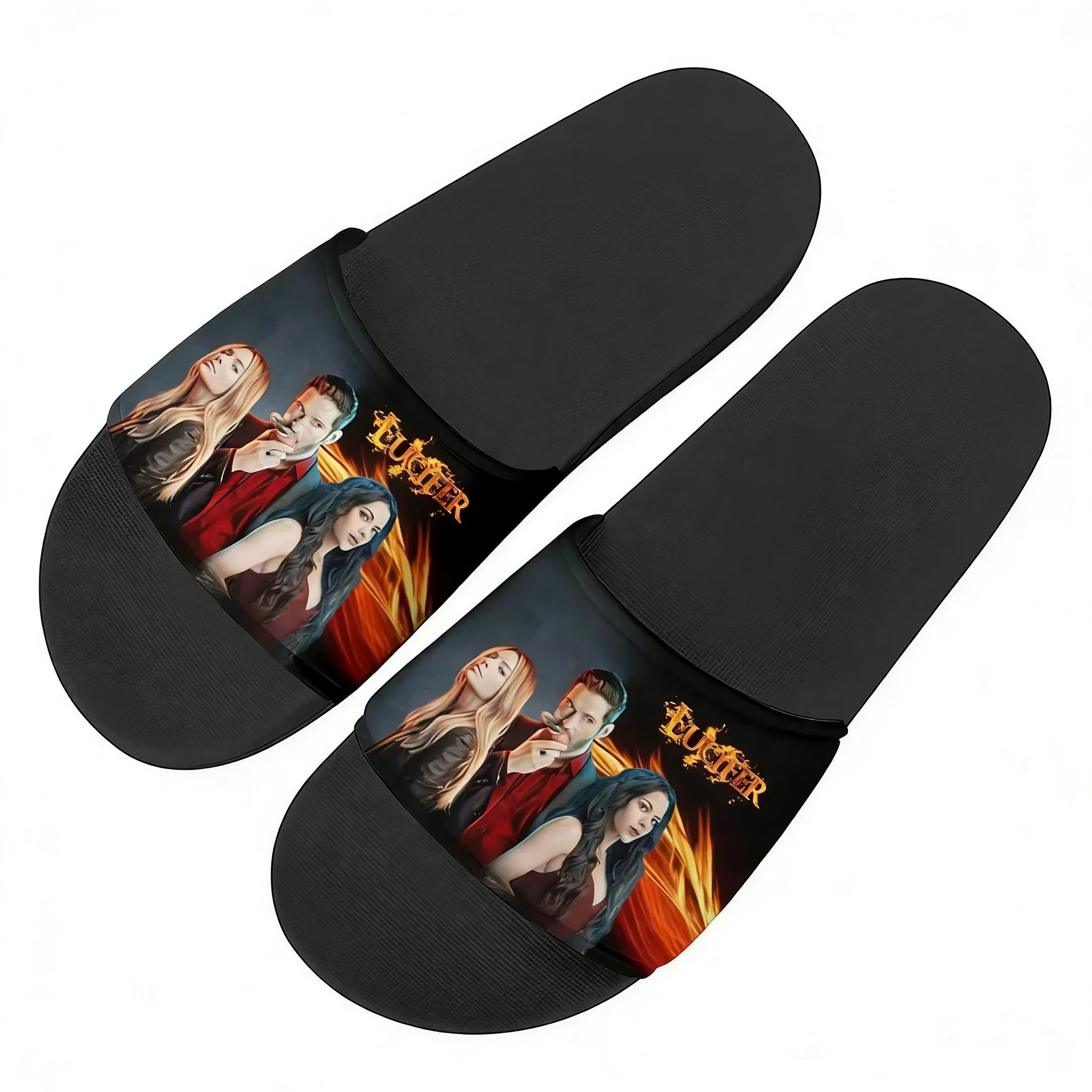 Lucifer TV Slippers Home Water Shoes Lucifer Morningstar Mens Womens Teenagers Outdoor Beach Pool Sandals Custom Summer Slipper