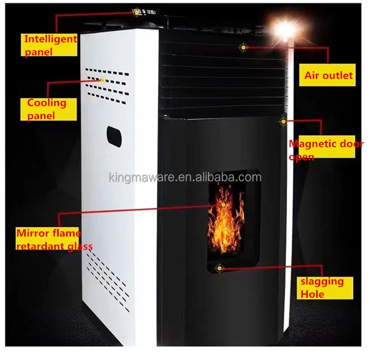 2024  Home Professional Wood Pellet Burning Machine Intelligent Panel Electric Power Wood Pellet Stove