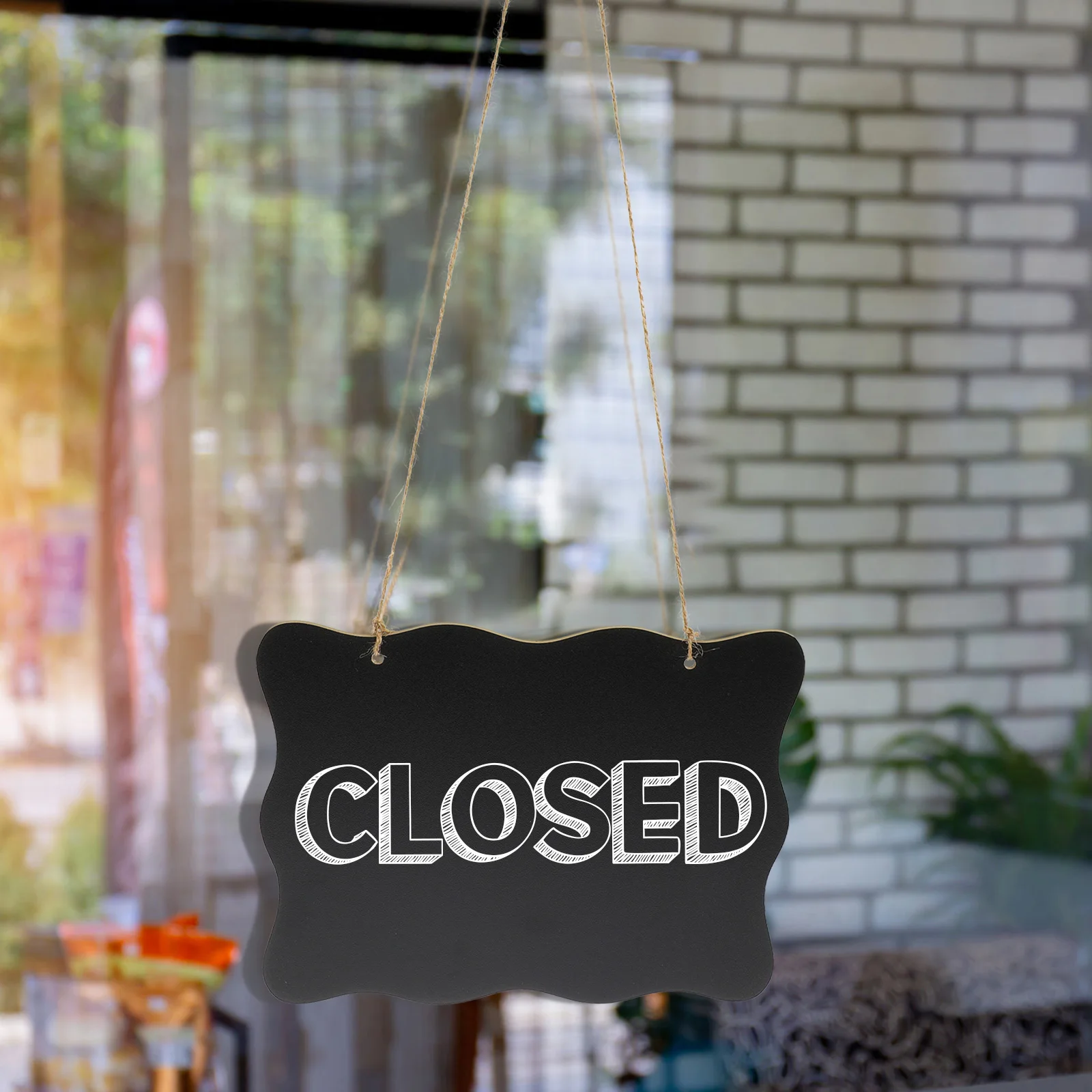 

Small Double Sided Memo Board Wall Hanging Chalkboard Sign Door Message Board Erasable Chalk Marker Blackboard