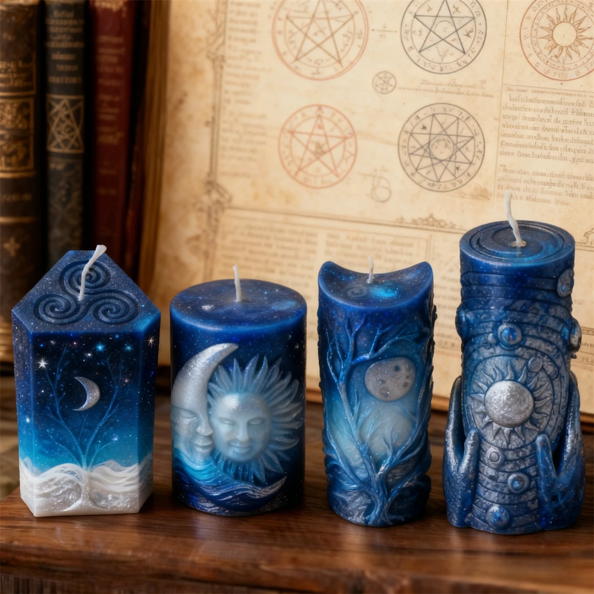 3D Mond Zylinder Kerze Silikon Form DIY Relief Sonne Mond Gesicht Duft Kerze Gips, Der Werkzeug Home Decor Handgemachtes Geschenk – Detail 3