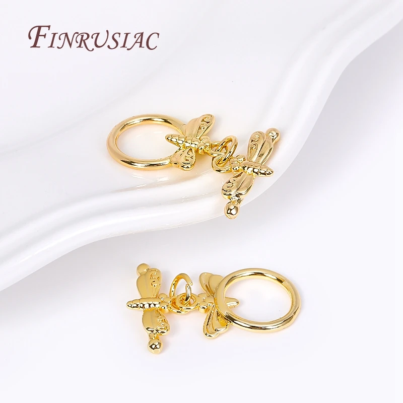 18K Gold Plated OT Clasps Connectors For DIY Jewelry Making,Dainty Brass Butterfly Toggle Clasps DIY Jewelry Making Supplies