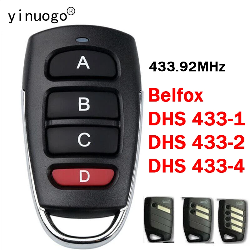 

Belfox DHS433-1 DHS433-2 DHS433-4 Garage Door Fixed Code Clone 433.92MHz Opener Remote Control Duplicator Fixed Code Transmitter