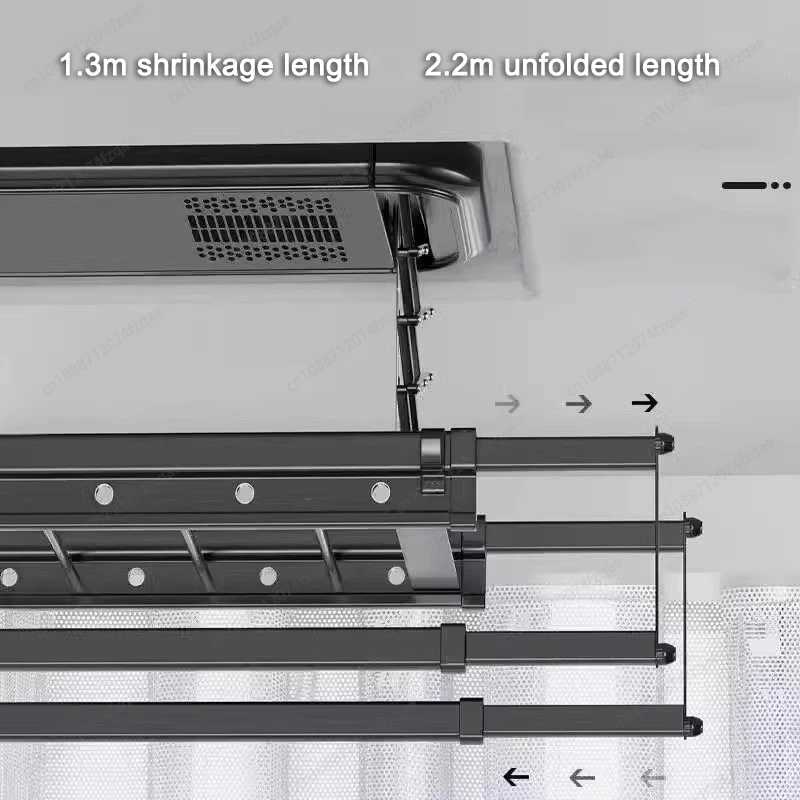 Automatic Lifting Foldable Retractable Balcony Clothes Drying Rack DC Motor LED Lighting Drying Electric Clothes Drying Rack