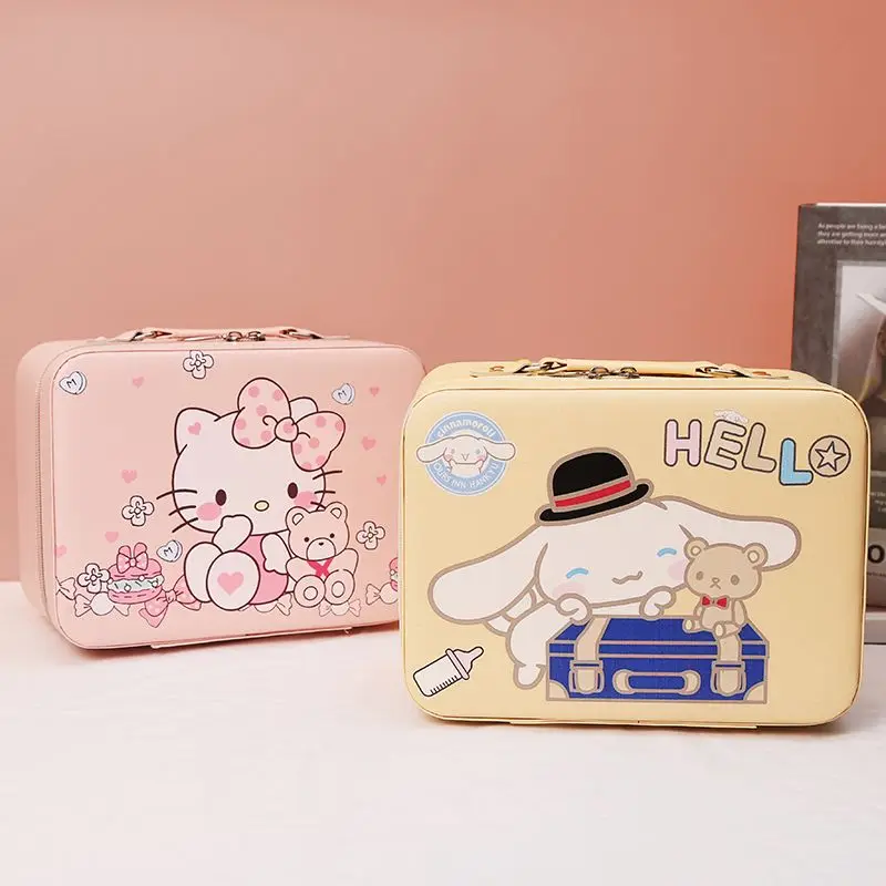 Bolsa de cosméticos Sanrio Hello Kitty, grande capacidade, organizador de produtos de higiene pessoal para viagem, caixa de armazenamento feminina, co