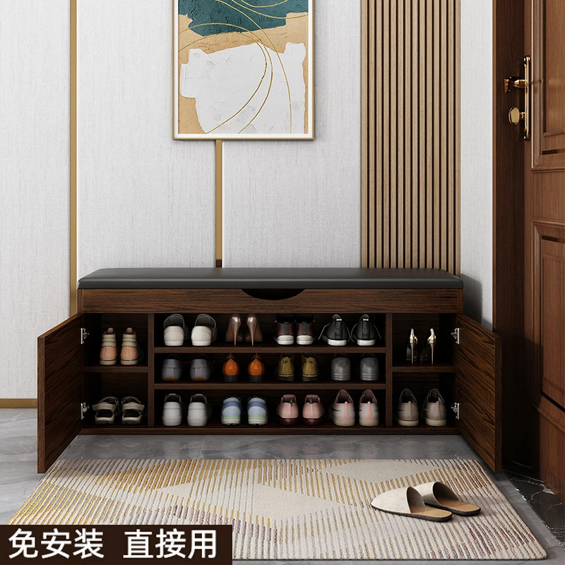 

Shoe change stool Home door Shoe cabinet Entry door Entry stool Wear shoe stool Sitting with soft bag seat cushion Storage