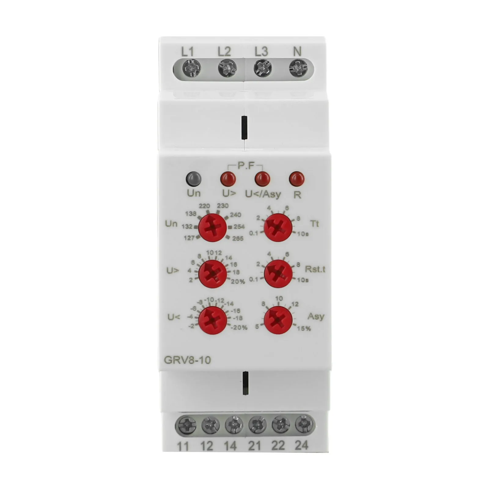 3 Phase Voltage Monitoring Relay for Over/Under Voltage Protection with LED Indicator and Adjustable Time Delay