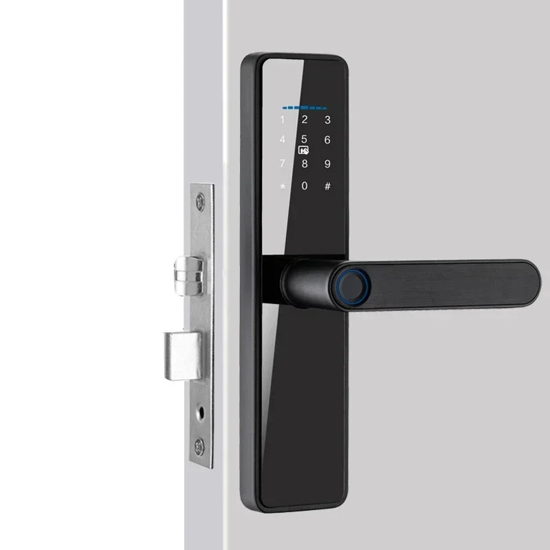 Tuya Intelligent Electronic Key, Código de segurança, senha biométrica, Wi-Fi, Alumínio Fingerprint App, Smart Lock Door, 2024