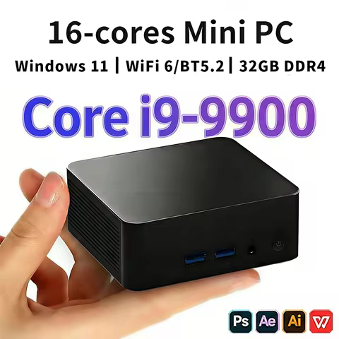2026 Mini PC Core i9-9900 Windows 11 Pro Desktop PC Gaming Computer 16GB/32GB DDR4 512GB/1TB SSD WiFi6 BT5.2 4K Pc Desktop