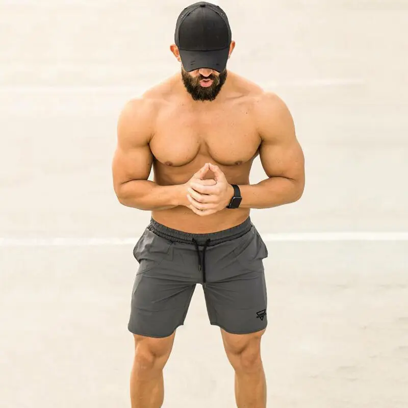 New Summer Mens Gyms Shorts Muscle Guys Beach Shorts Bodybuilding Fitness Casual Joggers Workout Quick-drying Sportswear 6