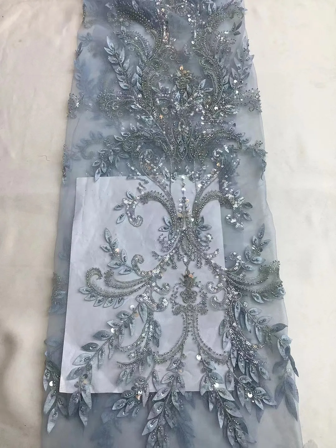 Imagem -02 - Fresco e Elegante 3d Flor Lantejoulas Bordado Francês Tule Renda Europeu e Americano Moda Festa Vestido Metros 2023