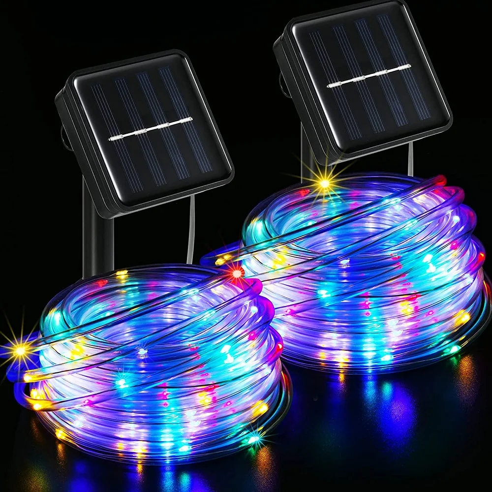 Solar Rope Lights 5/10/20M Multicolor Waterproof Solar Led Tube Fairy Lights RGB Outdoor For Garden Street Decorations 8 Modes