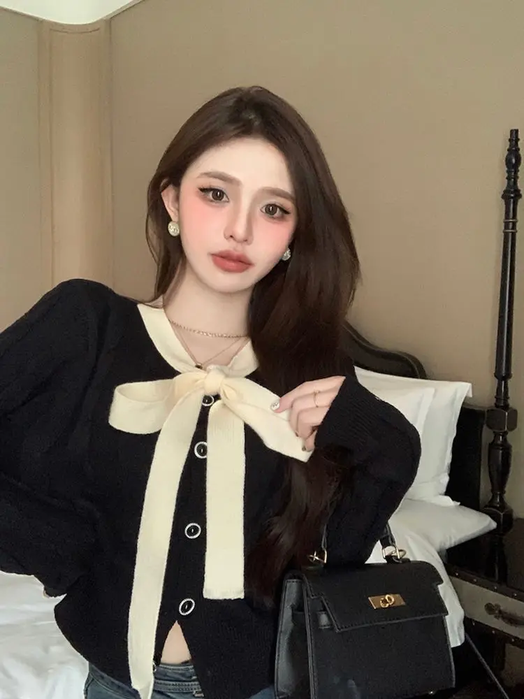 

Sweaters Jumpers Cardigans Womens Cardigan Woman 2025 Trend Subculture Graphic Simple Drop Shoulder Urban Street Japanese Punk