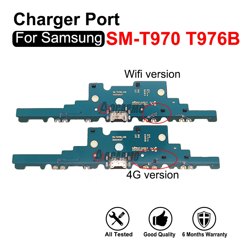 1Pcs For Samsung Galaxy Tab S7Plus S7+ T970 T976 SM-T976B USB Charging Port Charger Dock Flex Cable Repair Parts