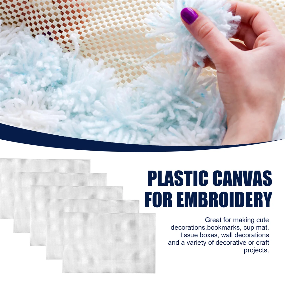 

A32P_10PCS Mesh Plastic Canvas Sheets 19.6x13 Inch for Embroidery Crafting, Acrylic Yarn Crafting, Knit and Crochet Projects