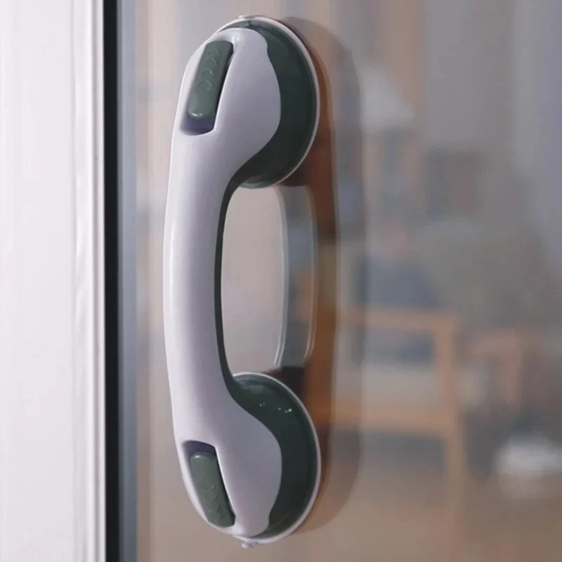 No‑Drill Suction Cup Bathroom Grab Bar, Anti‑Fall Safety Handrail for Kids and Seniors