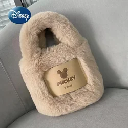 Disney-Mickey mini bolsa de pelúcia para as mulheres, marca de luxo original, saco dos desenhos animados das mulheres, bolsa das meninas bonito, moda de alta qualidade, novo