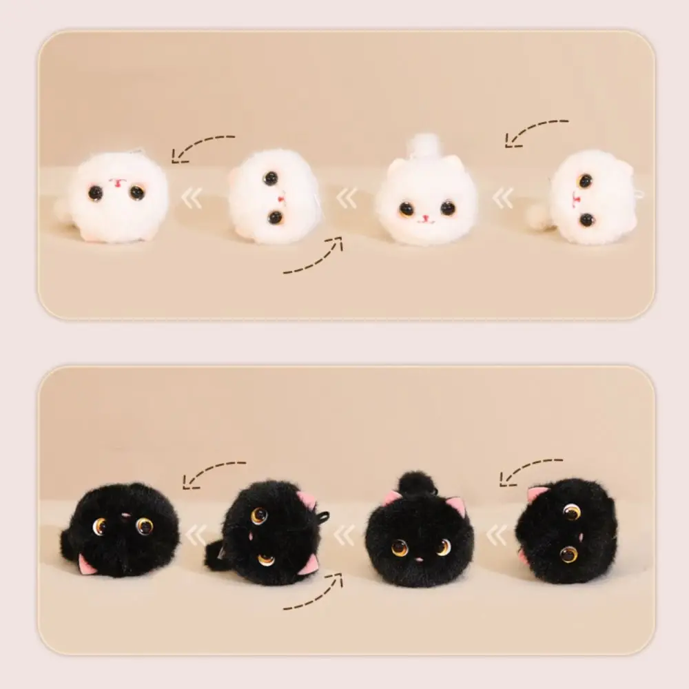 Material rolando pequeno gato mecanismo de relógio estrela padrão simulação relógio gato design interativo kawaii