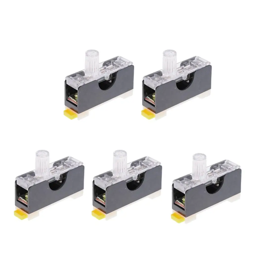 5 قطع. FS-101 6X30mm 10a فيوز + ضوء المؤشر DIN مثبت على السكك الحديدية