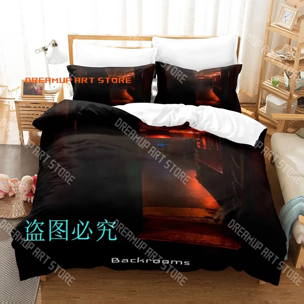 2026 3D Print Ghostly Backrooms Vibe Bedding Set Single Twin Full Queen King Size Bed Set Adult Kid Bedroom Duvetcover Set