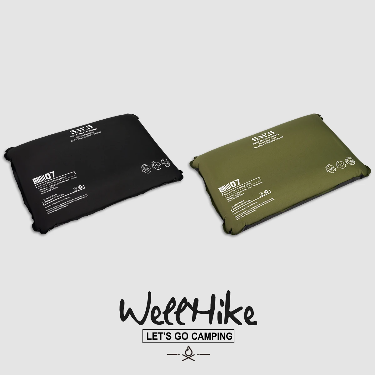 

Надувная подушка WELLHIKE Outdoor SWS Wild Trail — поддержка шеи для сна с медленным отскоком для сна, кемпинга и портативных путешествий