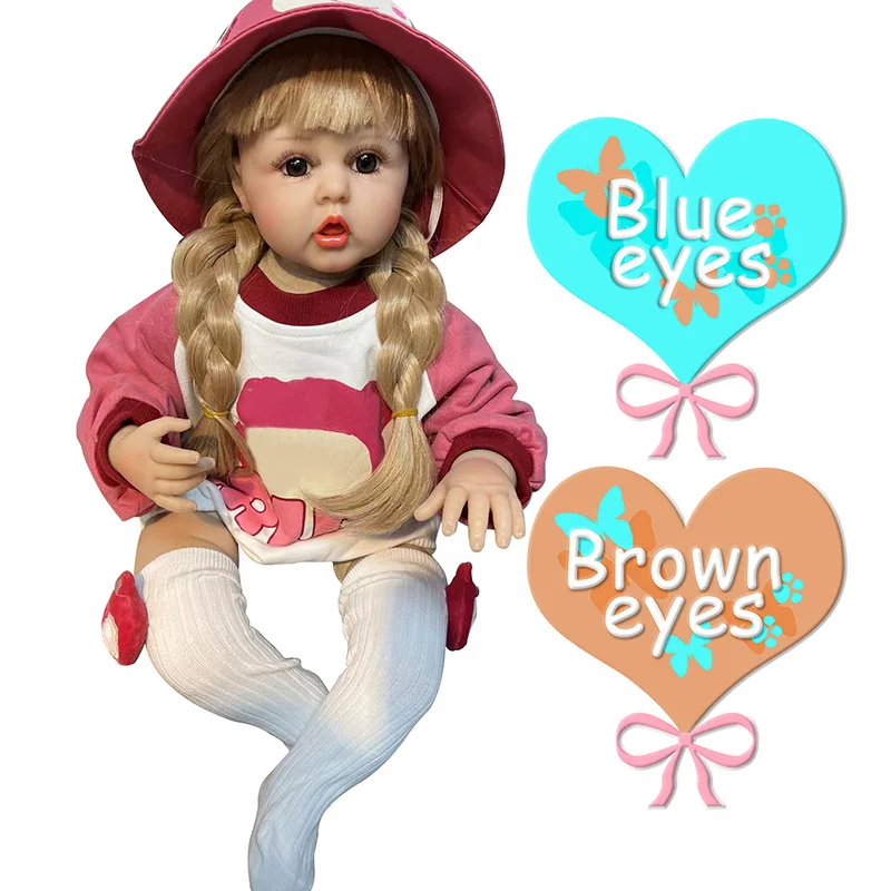 24 Inch Reborn Dolls 60 cm Cloth Body Pretty Girl Baby Doll For Sale Ethnic Doll Kid Birthday Xmas Gifts