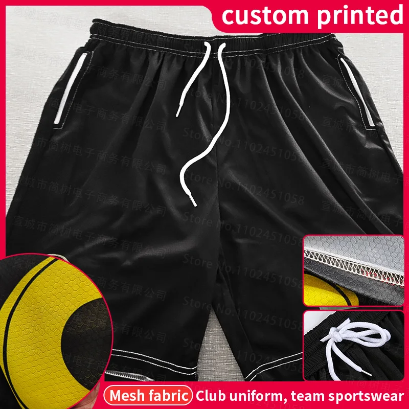 Custom Men\'s Sports Shorts 2023 New Quick-Drying Pants Casual Black Running Fitness Pants Customized 3D Printing Shorts