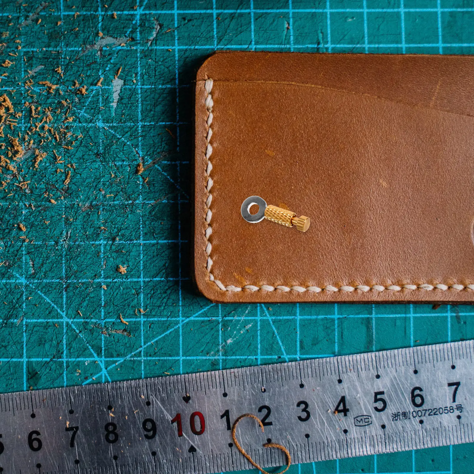 Leatherworking Guide - ชุดเข็มหมุดกำหนดตำแหน่งสำหรับงานหนัง 8 ชิ้น พร้อมตัวนำด้าย เครื่องมือเย็บผ้าความแม่นยำสูง สำหรับงานควิลท์และช่างตัดเย็บ