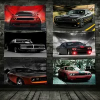 3x5 Ft Dodges Car Racing Flag Polyester Digital Printing Banner For Garage or Out door Decoration